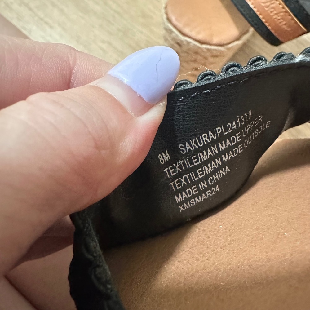 Tommy Bahama | Woman's Sakura Black Crochet Espadrille Wedge Sandals, Size 8M - Picture 7 of 7